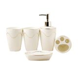 AAPIE Banyo Aksesuarları Banyo Aksesuarları Seti 6 Parça Avrupa Hafif Lüks Banyo Seti Losyon Şişesi/Gargara Bardağı/Sabunluk/Diş Fırçası Tutucu Sabunluk