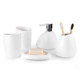 AAPIE Banyo Aksesuarları Seramik Banyo Aksesuar Seti 5 Parça Sabunluk Seti/Diş Fırçası Tutacağı/Bardak/Sabunluk, 5'li Set Tuvalet Seti Sabunluk