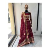 Aashiv's Collection Kadın Hint Elbiseleri bordo Standart