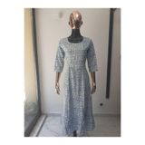 Aashiv's Collection Kadın Pamuklu Hint Elbisesi mavi 38