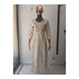 Aashiv's Collection Kadın Pamuklu Hint Elbisesi sarı 38