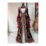 Aashiv's Collection Kına Elbisesi Bindallı Kaftan bordo S