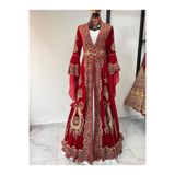 Aashiv's Collection Kına Elbisesi Bindallı Kaftan kırmızı M