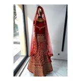 Aashiv's Collection Kına Elbisesi - Hint Elbisesi - Kaftan - Lehenga bordoo Tek Ebat