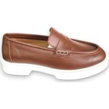 Aayak&Kabımofficial Hakiki Deri Kadın Loafer Makosen Casual Fiyonklu Günlük Ayakkabı Taba 37