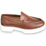 Aayak&Kabımofficial Hakiki Deri Kadın Loafer Makosen Casual Fiyonklu Günlük Ayakkabı Taba 40