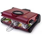 AB661 1200 W Bordo Elektrikli Izgara, Kokusuz ve Dumansız Mangal, Barbekü