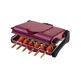 Ab670 1200W Kırmızı Elektrikli Izgara, Kokusuz & Dumansız Mangal, Barbekü, 6 Adet Krom-Nikel Kaplama Şiş