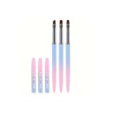 aba nails 3lü Kapaklı Jel Fırça Seti Nail Art Fırça Seti Kapaklı Protez Tırnak Fırça Seti Lila