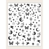 Aba Nails Ay Yıldız Dizayn Tırnak Sticker Tırnak Etiketi Nail Art JO-1007 - Renkli