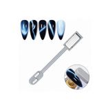 Aba Nails Çift Uçlu Çizgi Efekt Geniş ve Çift Bar Kedi Gözü Oje Mıknatısı Cat Eye Magnet Gri 2HCAT01