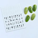 Aba Nails Geometrik Dizayn Tırnak Sticker Tırnak Etiketi Nail Art JO-1068 - Renkli
