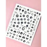Aba Nails Gotik Dizayn Tırnak Sticker Tırnak Etiketi Nail Art JO-1009 - Renkli