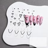Aba Nails Gümüş Kalp Tırnak Sticker Kalp Tırnak Etiketi Nail Art 2182S