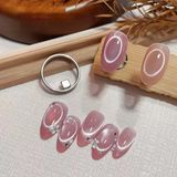 Aba Nails Halka ve Kare Uçlu Dairesel Kedi Gözü Kalıcı Oje Mıknatısı Cat Eye Magnet RNCAT001 - Metalik Gri