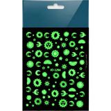 Aba Nails Karanlıkta Parlayan Ay Güneş Yıldız Tırnak Sticker Tırnak Etiketi Nail Art JO-1294 - Renkli