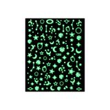 aba nails Karanlıkta Parlayan Ay Yıldız Geometrik Tırnak Sticker Tırnak Etiketi Nail Art JO-1293