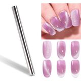 Aba Nails Kedi Gözü Oje 2si Bir Arada Metal Çubuk Mıknatıs Cat Eye Magnet - Metalik Gri
