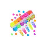 aba nails Neon Renkli Kalpler Tırnak Süsleme Folyo Pulları Mix Nail Art