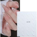 Aba Nails Ombre Efekt French Tırnak Sticker Beyaz Nail Art SD-1933