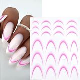 Aba Nails Ombre Efekt French Tırnak Sticker Pembe Nail Art SD-1945