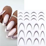 Aba Nails Ombre Efekt French Tırnak Sticker Siyah Nail Art SD-1954
