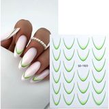 Aba Nails Ombre Efekt French Tırnak Sticker Yeşil Nail Art SD-1923