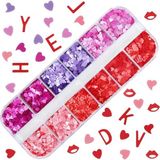 Aba Nails Parlak Tırnak Süsleme Folyo Pulları Kalpler ve Harfler Nail Art