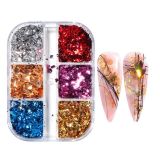 Aba Nails Tırnak Süsleme Kırık Folyo Parçaları 6'lı Set Nail Art