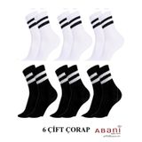Abani Classic 6 Çift Kolej Spor Çorap Tenis Çorabı cok-renkli