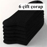 Abani Classic 6'Lı Lambswool Yün Erkek Çorap Kışlık Kalın (Solmaz )-40-44-Karışık siyah