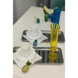 Abant 2 Adet Lüx Çelik Dikdörtgen Servis Sunum Tepsisi 33X13 cm - Gümüş