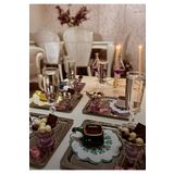 Abant 6’lı Kare Paslanmaz Çelik Kahve Servis Sunum Tepsi & Tabağı (21x21cm)
