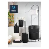 AbaTech 6 Parça Banyo Seti Çöp Kovalı Tuvalet Kağıtlığı-Tuvalet Fırçası-Sıvı ve Katı Sabunluk-Diş Fırçalık