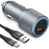 Abatech 67W Hızlı Araç Şarjı Aleti Type-C - USB Çıkışlı Çakmaklık Şarj Aleti - Siyah
