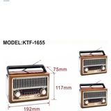Abatech KTF-1655 Nostalji Radyo Bluetooth Hoparlör El Feneri USB Şarjlı - Kahverengi