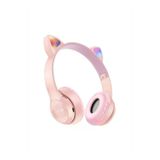 AbaTech S9 SAMSUNG - S10 - S20 - S20FE - S21 SAMSUNG UYUMLU P47M PEMBE KEDİLİ BLUETOOTH KABLOSUZ KULAKLIK
