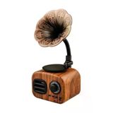 Abatech Taşınabilir Nostaljik Kablosuz Ses Gramafon Tasarımlı Bombası Extra Bass Bluetooth Hoparlör
