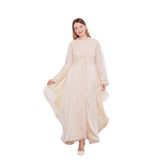 Abaya Üstü Garnili Asimetrik Etek Ucu Ferace BEJ