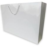 ABB Matbaa 10 Adet Beyaz Karton İpli Çanta Kağıt Poşet (55X37X12)