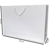 ABB Matbaa 10 Adet Lüks Desenli Beyaz Ipli Karton Çanta Kağıt Poşet (55X37X12)