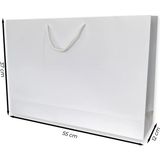 ABB Matbaa 2 Adet Lüks Desenli Beyaz İpli Karton Çanta Kağıt Poşet (55x37x12) - İp Rengi Seçilebilir