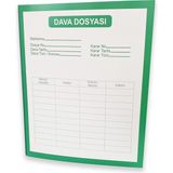 ABB Matbaa 25 Adet Yeşil Avukat Dava İcra Mahkeme Adliye Dosyası 300 Gr Telli Dosya
