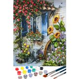 abbara Saklı Bahçe Sayılarla Boyama Tablo Seti Kanvas Fırça Boya Dahil 40x50 Cm