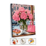abbara Sayılarla Boyama Çerçeveli Hobi Seti Numaralı Tuval Fırça Boya Kasnaklı DONUTLAR HAYALİ 40X50 Cm