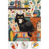 abbara Sayılarla Boyama Hobi Seti Çerçeveli Numaralı Tuval Fırça Boya Dahil Kasnaklı 40x50 Cm KARA KEDİ