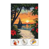 abbara Sayılarla Boyama Hobi Seti Çerçeveli Tuval Fırça Boya Dahil Kasnaklı 40x50 Cm İbiza