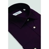 Abbate BB Club Lima Poplin Stretch Pamuk Karışımlı Regular Fit Mor Klasik Yaka Erkek Düz Gömlek