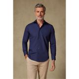 Abbate BB Club Oscar Poplin Pamuk Polyester Slim Fit Lacivert Klasik Yaka Erkek Düz Gömlek