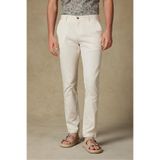 Abbate Chino Twill Pamuk Karışımlı Slim Fit Krem Erkek Düz Pantolon